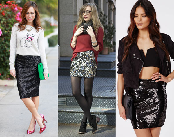 How to Wear a Sequin Skirt | StyleWile