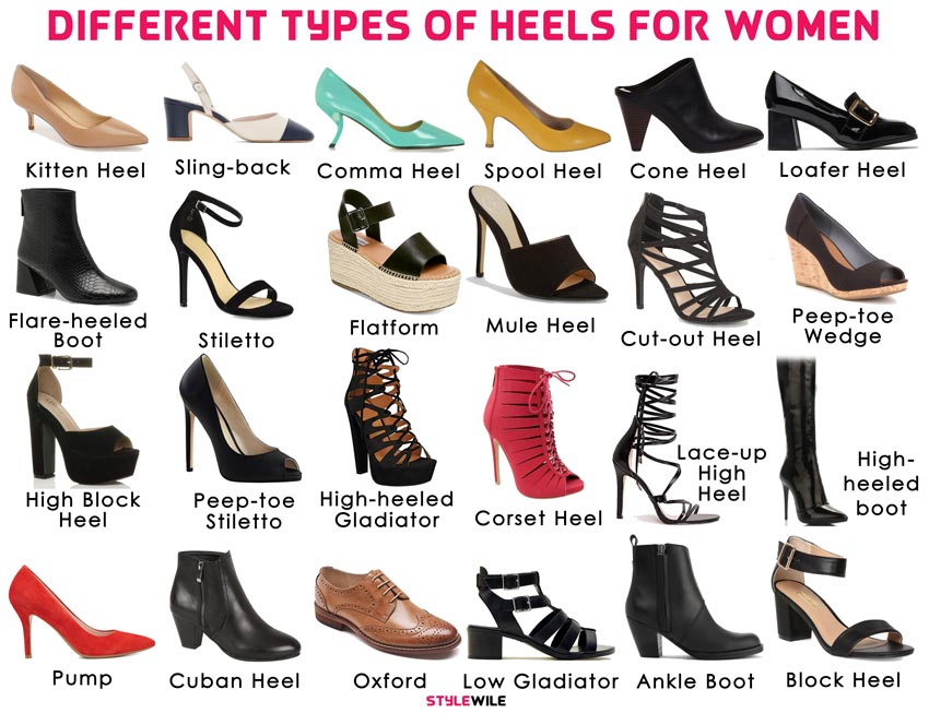 24 Different Types and Styles of Heels for Women | StyleWile